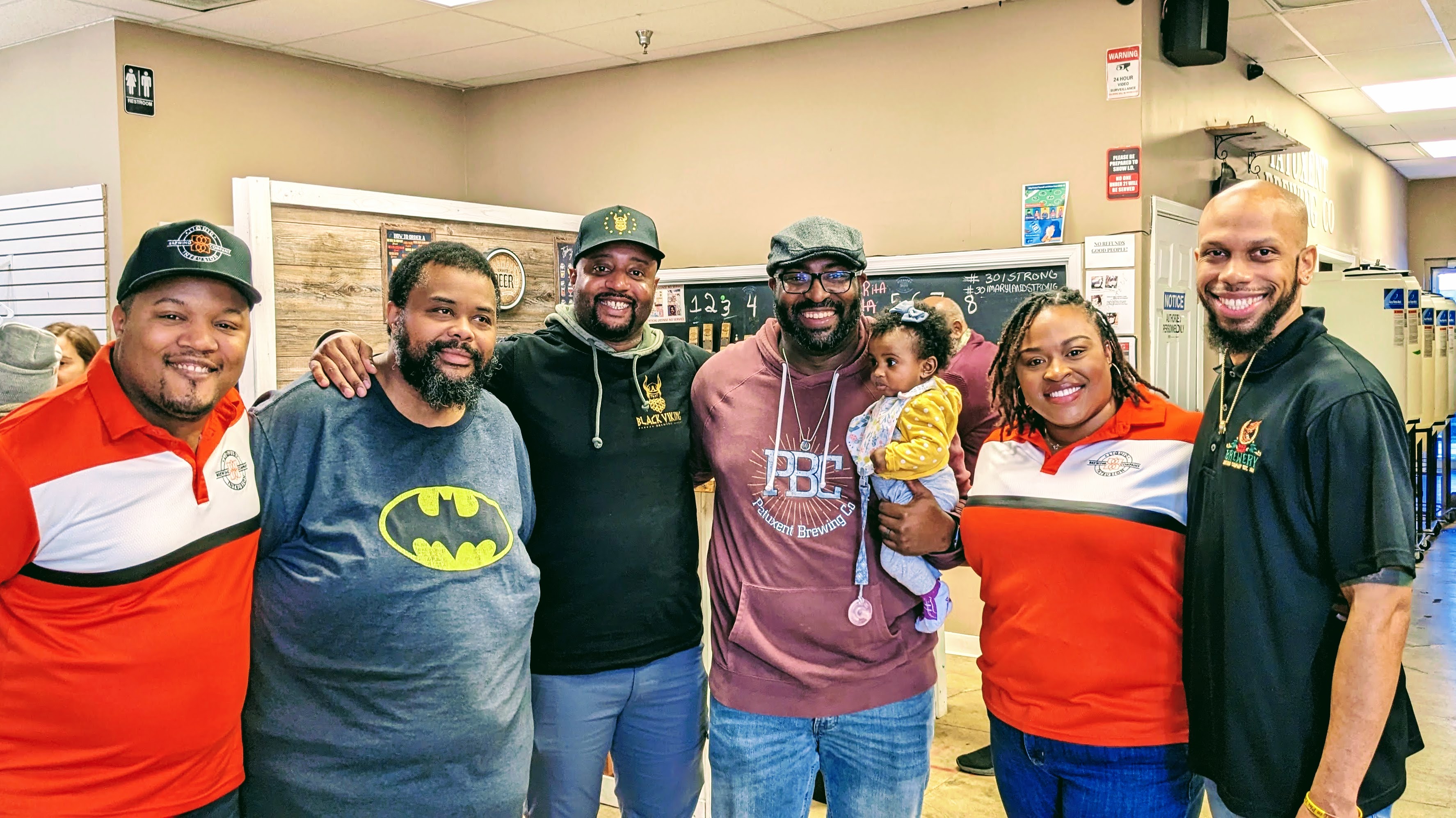 Representatives from Black-owned Maryland breweries gather for a picture celebrating diversity in the industry.