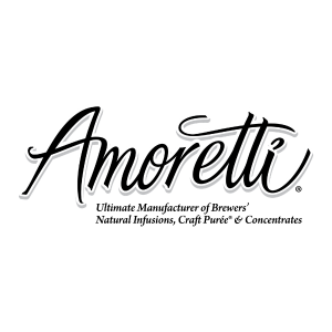 Amoretti logo with the tagline, “Ultimate Manufacturer of Brewers’ Natural Infusions, Craft Puree & Concentrates.”