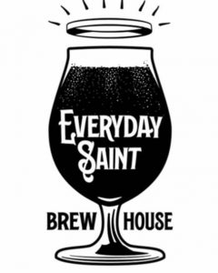 Logo for Everyday Saint Brew House featuring a beer glass topped with a halo.