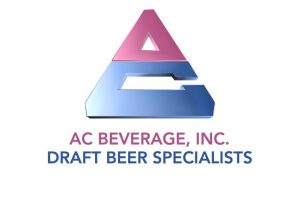 Logo for AC Beverage, Inc. Draft Beer Specialists featuring a stylized triangle icon shaped like the letters A and C.